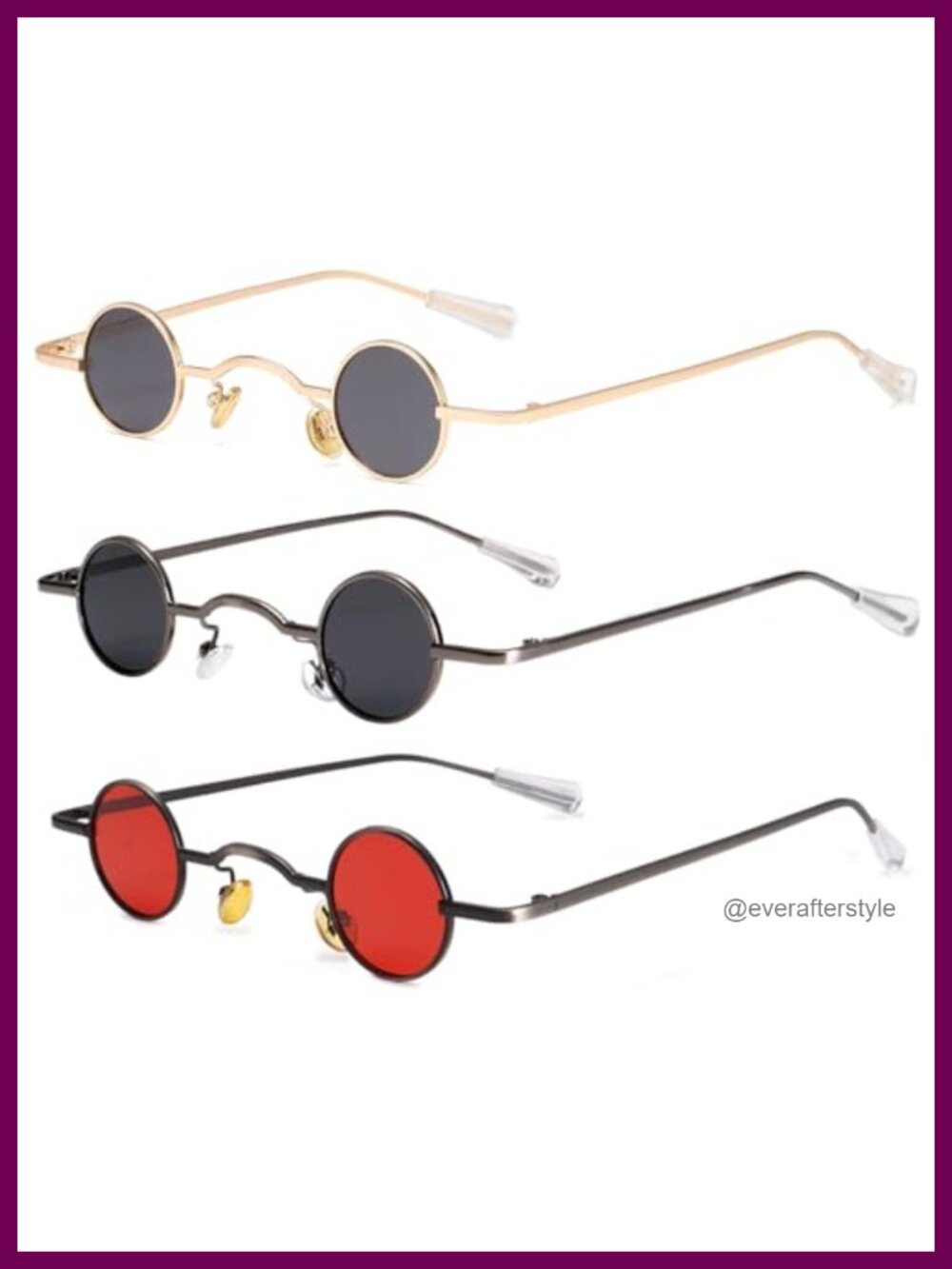 Polarized Round Sunglasses Small 70s Retro Metal Frame UV400